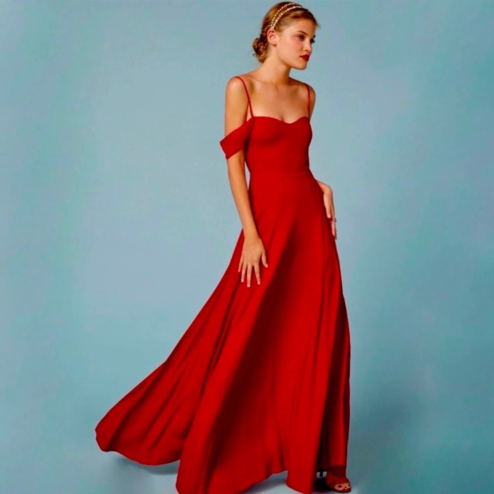 Reformation Poppy gown/dress in Lipstick Red